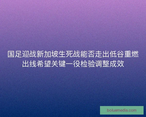 国足迎战新加坡生死战能否走出低谷重燃出线希望关键一役检验调整成效