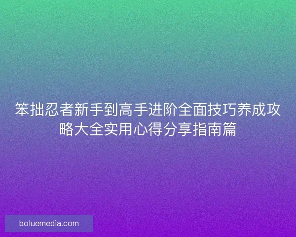 笨拙忍者新手到高手进阶全面技巧养成攻略大全实用心得分享指南篇 笨拙忍者新手到高手进阶全面技巧养成攻略大全实用心得分享指南篇